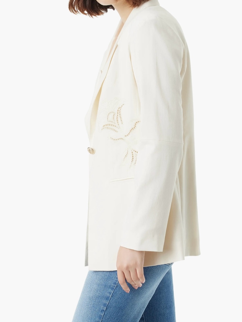 Sam Edelman Cream Embroidered Single-Button Blazer - NWT - Picture 4 of 10